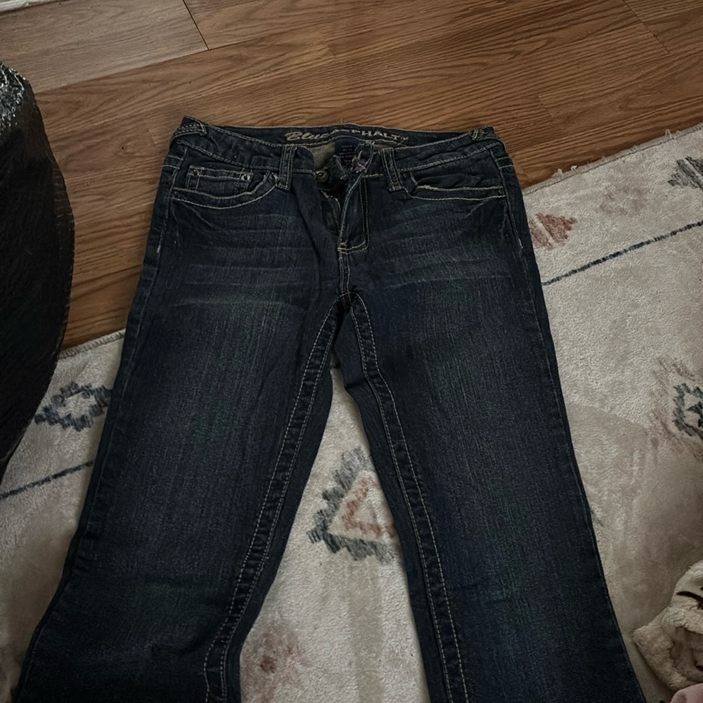 Blue asphalt dark blue demin flared size 3